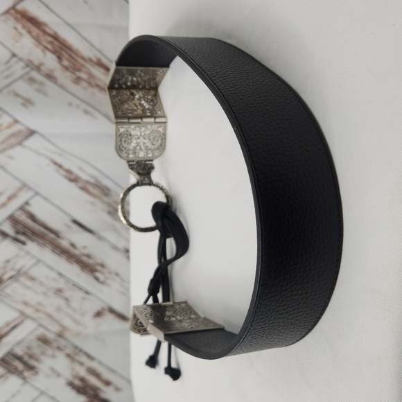 Brighton Black and Silver Ornate Women's Belt - Picture 4 of 5